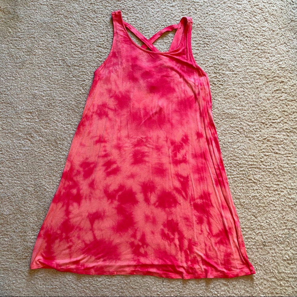 Coral Tie-Dye Dress